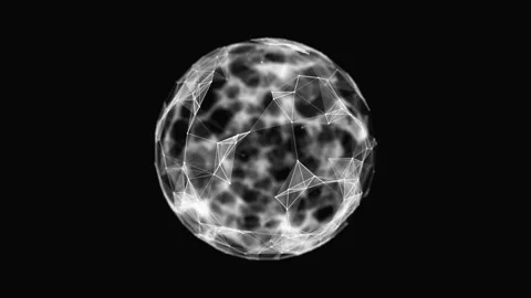 Sphere, globe and space in the form of a plexus. Abstract geometric background Stock Footage 97262019