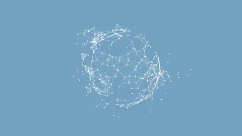 Sphere, globe and space in the form of a plexus. Abstract geometric background Stock Footage 111589589