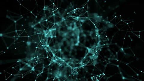 Sphere, globe and space in the form of a plexus. Abstract geometric background Stock Footage 111593197