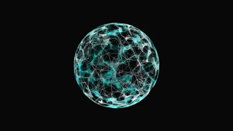 Sphere, globe and space in the form of a plexus. Abstract geometric background Stock Footage 151694307