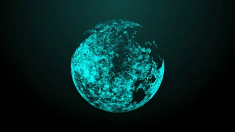 Sphere, globe and space in the form of a plexus. Abstract geometric background Stock Footage 153149080