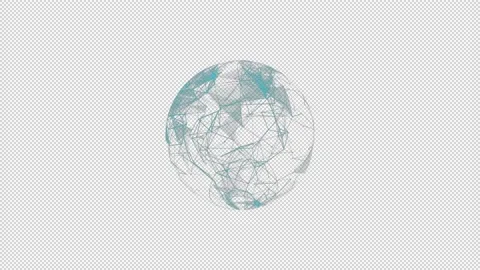 Sphere, Globe And Space In The Form Of A Plexus. Abstract Geometric Background Stock Footage 154617471
