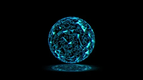 Sphere, globe and space in the form of a plexus Stock Footage 253214089