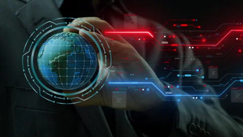 Sphere globe cyber futuristic and technology concept. 스톡 동영상 281489618