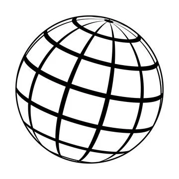 Sphere globe earth, globe world map earth, simple geography planet Stock Illustration