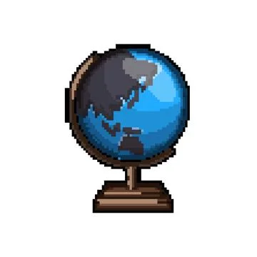 Sphere globe pixel art vector illustration sign color 스톡 일러스트