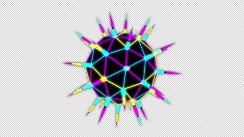 Sphere Glow Abstraction Alpha Channel Looped Video Stock Footage 147498446