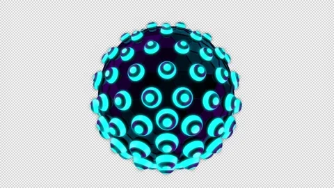 Sphere Glow Blue Alpha Channel Looped Video Vídeo Stock 147144104