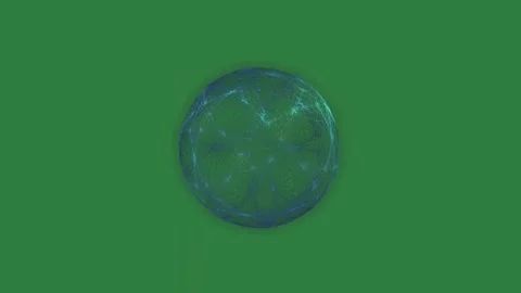 A sphere on green background and an image of blue green screen animated Видео 335122372