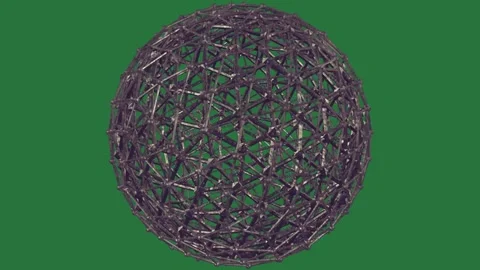 A sphere with green screen in the background and made out of sticks on Stock Footage 336053678