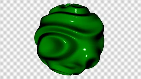 Sphere with Green Waves, Alpha Channel, Unique Design, Exclusive, 3D Render Stock Footage 270834669