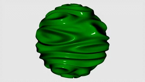 Sphere with Green Waves, Alpha Channel, Exclusive, Unique Design, 3D Render Stock Footage 270834858