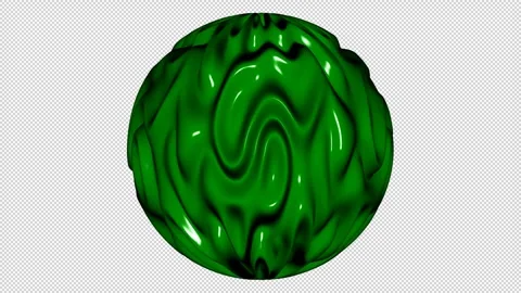 Sphere with Green Waves, Alpha Channel, Exclusive, 3D Render, Unique Design Stock Footage 270834910