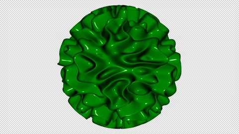 Sphere with Green Waves, Exclusive, 3D Render, Alpha Channel, Unique Design Stock Footage 270836589