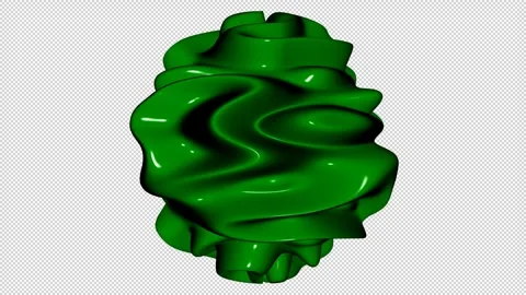 Sphere with Green Waves, Exclusive, Alpha Channel, 3D Render, Unique Design Stock Footage 270836083