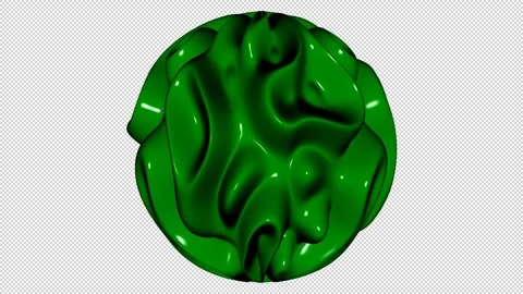 Sphere with Green Waves, Exclusive, Alpha Channel, Unique Design, 3D Render Stock Footage 270838847