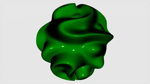 Sphere with Green Waves, Exclusive, Unique Design, Alpha Channel, 3D Render Stock Footage 270838790