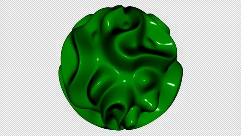 Sphere with Green Waves, Exclusive, Unique Design, 3D Render, Alpha Channel Stock Footage 270838827