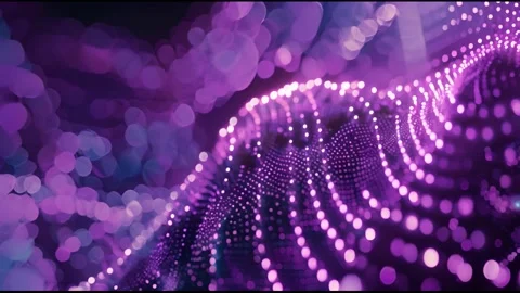 Sphere Grid. Animation Globe. Neon Waves. Abstract design. Violet color. Se.. Stock Footage 275240414
