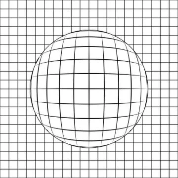 Sphere in grid line drawing vector illustration Stock Illustration