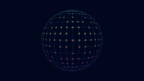 Sphere with grid pattern 3d design element for website or app Stock Footage 315081609