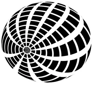 Sphere with grid of squares / Textured 3d sphere icon(s) Stock Illustration