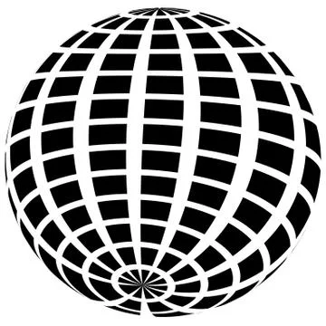 Sphere with grid of squares / Textured 3d sphere icon(s) Stock Illustration
