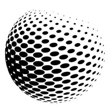 Sphere of halftone dots Stock Illustration