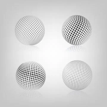 Sphere with halftone fill, vector illustration. イラスト素材