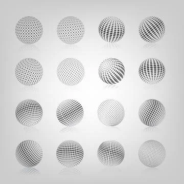 Sphere with halftone fill, vector illustration. イラスト素材