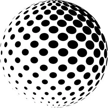 Sphere halftone pattern. Dotted orb design element isolated Stock Illustration