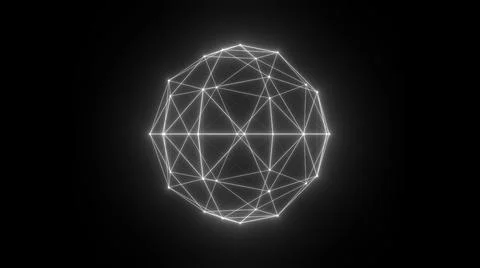 Sphere HUD element. Plexus style connecting lines and dots. Stock Illustration