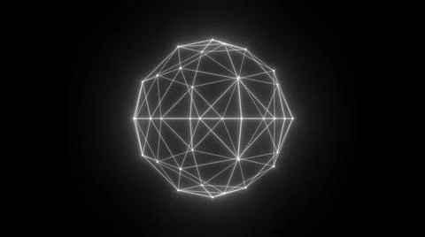 Sphere HUD element. Plexus style connecting lines and dots. Stock Illustration