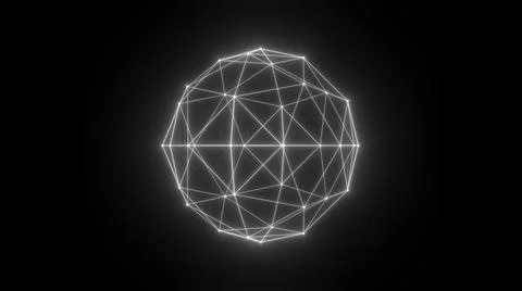 Sphere HUD element. Plexus style connecting lines and dots. Stock Illustration