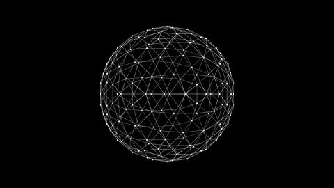 Sphere HUD element. Plexus style connecting lines and dots. Stock Illustration