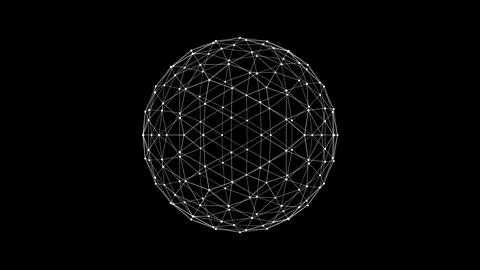 Sphere HUD element. Plexus style connecting lines and dots. Stock Illustration