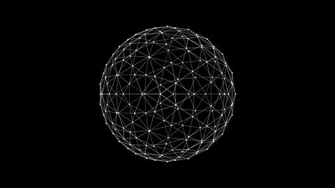 Sphere HUD element. Plexus style connecting lines and dots. Stock Illustration