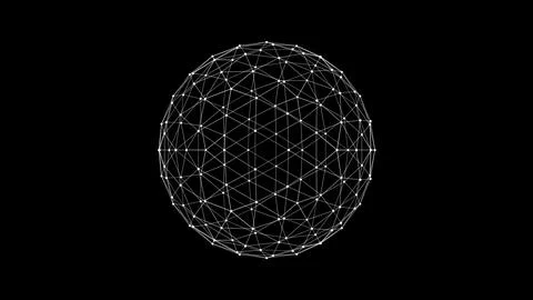 Sphere HUD element. Plexus style connecting lines and dots. Stock Illustration