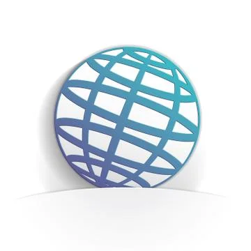 Sphere icon paper Stock Illustration