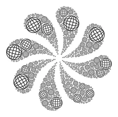 Sphere Icon Rotation Explosion Illustrazione stock