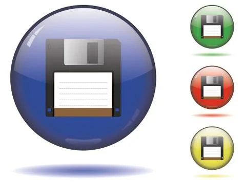 Sphere icon set - save Stock Illustration