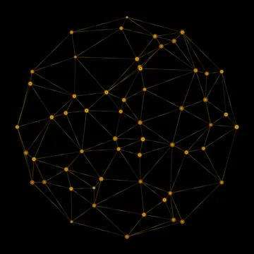 Sphere interconnected with lines and dots pattern abstract background Stock Illustration