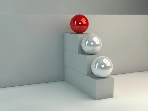 Sphere on ladder Illustration