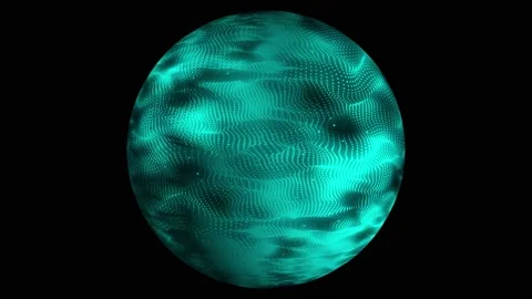 Sphere, lavender color, dense grid of dots, many, waves, sand, dust, particles Stock Footage 236088895