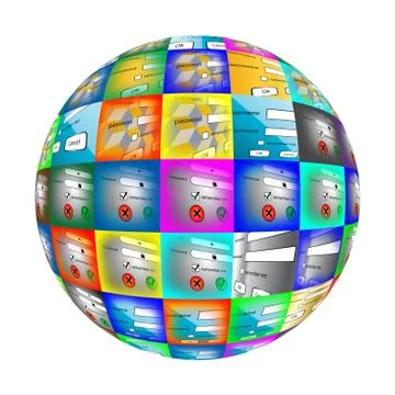 Sphere of logins Stock Illustration