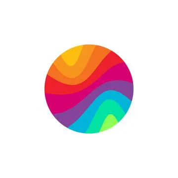 A sphere made of colored and wavy stripes. Vector Illustration