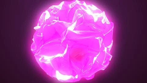 Sphere made of neon rounds. Multi segment red rose. Light pink color Illustration