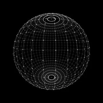 Sphere made up of points and lines. Network connection structure. Big data vi Stock Illustration