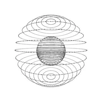 Sphere made up of points and lines. Network connection structure. Big data .. Stock Illustration