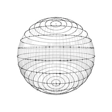 Sphere made up of points and lines. Network connection structure. Big data .. Stock Illustration